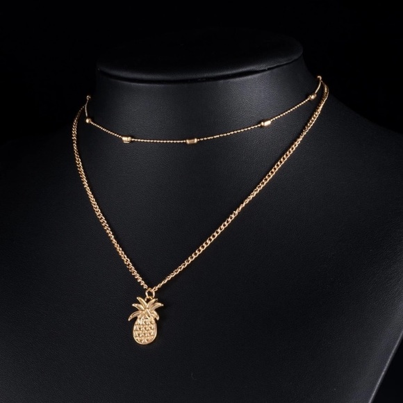 Pineapple ♡ Layered Choker Necklace GIFT - Picture 4 of 10